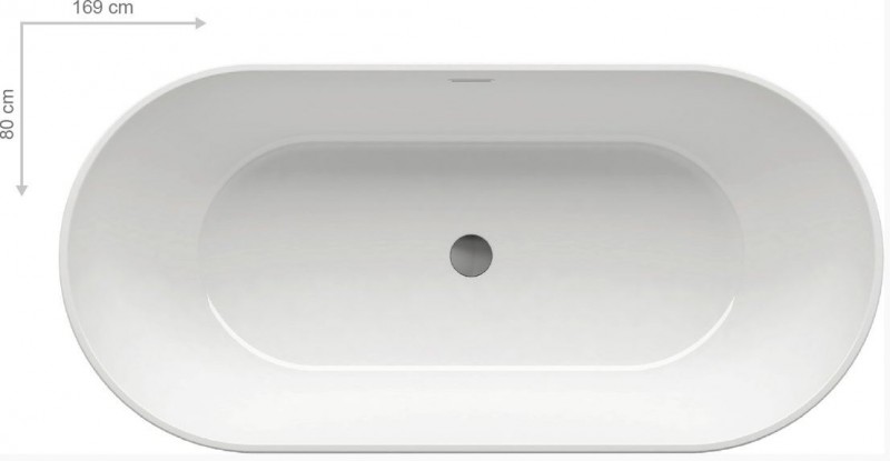 Ravak Freedom O wanna wolnostojąca 169x80 cm akryl biały XC00100020