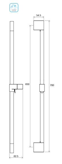 Ravak Chrome drążek prysznicowy 70 cm chrom X07P013