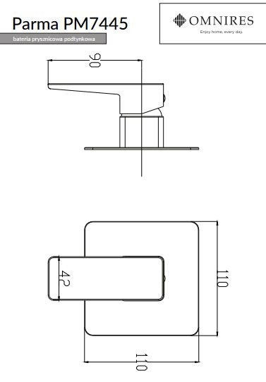 Omnires Parma bateria prysznicowa podtynkowa chrom PM7445CR