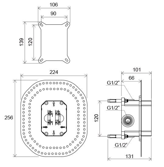 Ravak R-Box zestaw podtynkowy X070052