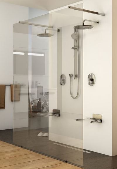 Ravak Walk-in Free ścianka wolnostojąca 140 cm srebrny połysk przeźroczyste Anti-Calc GW9FM0C00Z1