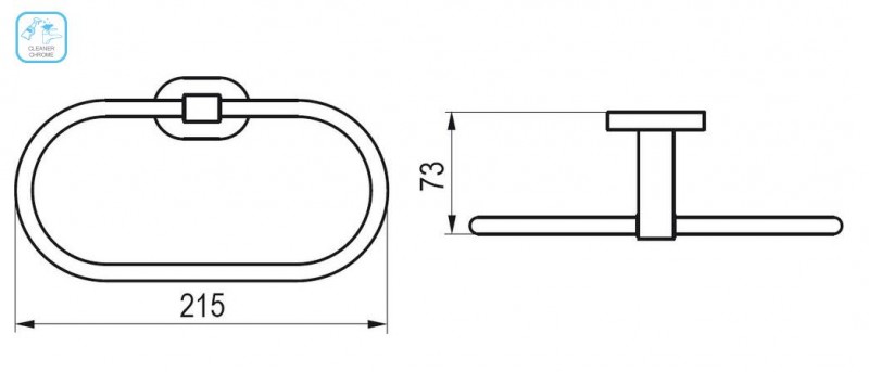 Ravak Chrome wieszak na ręcznik owalny chrom X07P190