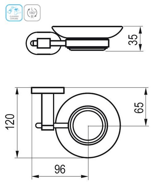 Ravak Chrome mydelniczka szklana naścienna chrom X07P187