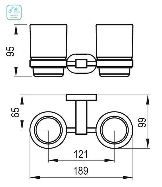 Ravak Chrome komplet kubków naściennych chrom X07P189