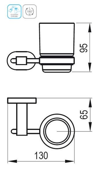Ravak Chrome kubek szklany naścienny chrom X07P188