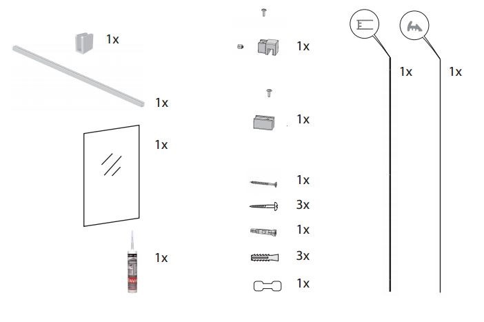 Ravak Walk-in Wall wspornik montażowy 80 cm GWD01000A093