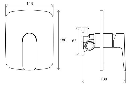Ravak Classic bateria prysznicowa podtynkowa bez przełącznika do R-Box chrom X070089