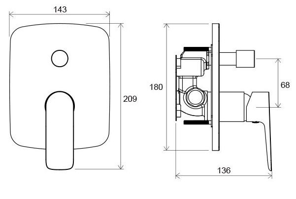 Ravak Classic bateria wannowo/prysznicowa podtynkowa z przełącznikiem do R-Box chrom X070088