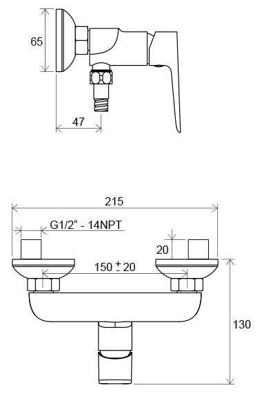 Ravak Classic bateria prysznicowa natynkowa chrom X070084