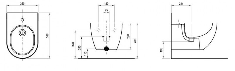 Ravak Uni Chrome bidet wiszący X01517