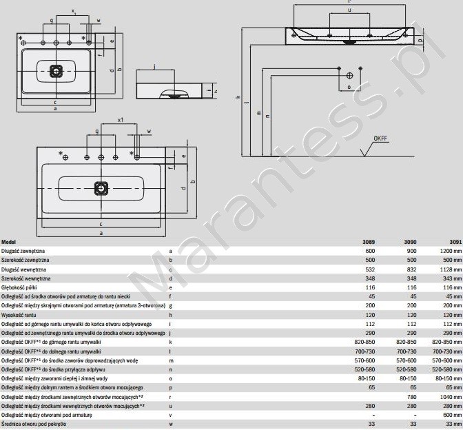 Kaldewei Cono umywalka ścienna z otworem, bez przelewu 60x50 cm 3089 902506013001