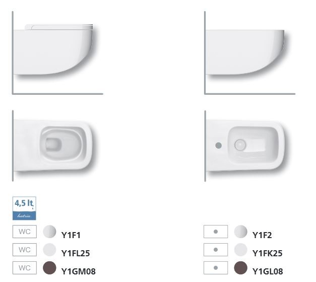 Hatria Next bidet wiszący biały Y1F2