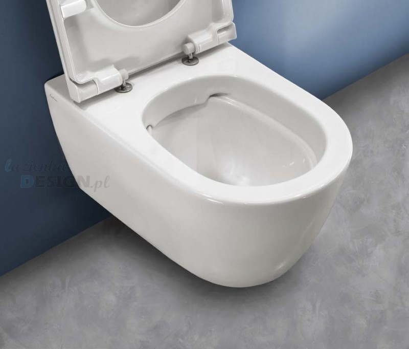 Hatria Fusion Rimless muszla wisząca bezkołnierzowa biały Y1CC