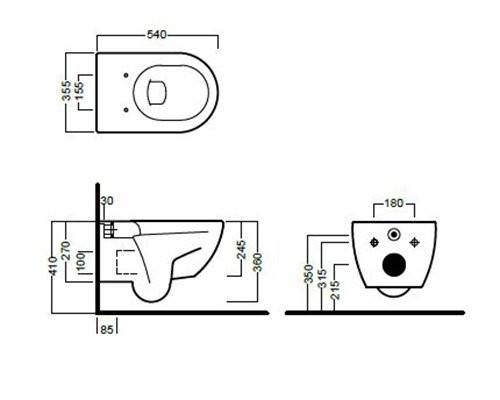 Hatria Fusion Rimless muszla wisząca bezkołnierzowa biały Y1CC