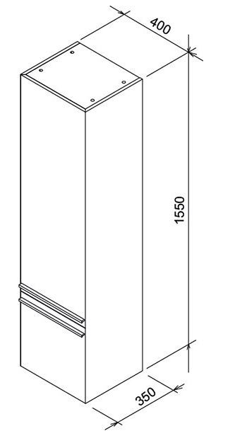 Ravak Clear słupek SB 400 lewy biały/biały X000000761