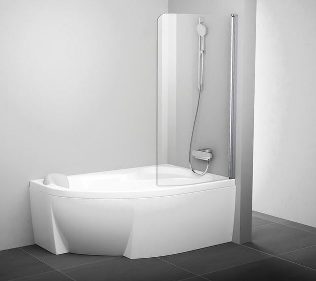 Ravak Rosa CVSK1 parawan nawannowy 85 cm do wanny 140/150 cm prawy biały przeźroczyste ANTICALC 7QRM0100Y1