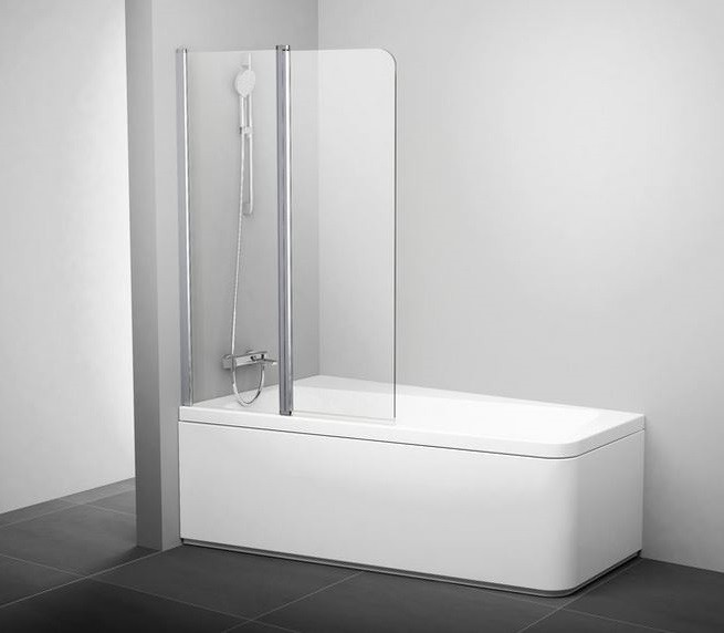 Ravak 10 parawan nawannowy 10CVS2 2-elementowy 100 cm lewy biały przeźroczyste ANTICALC 7QLA0103Z1