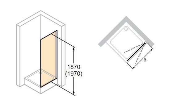 Huppe Design Pure ruchoma ścianka boczna 75 cm wys.190 cm srebrny matowy przeźroczyste 8P7702.087.321
