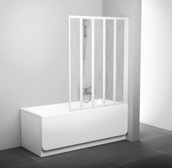 Ravak VS5 Supernova parawan nawannowy uniwersalny 113,5 cm biały rain 794E010041