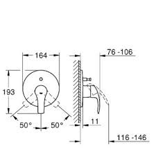 Grohe Eurosmart NEW bateria wannowo-prysznicowa podtynkowa chrom 19450002