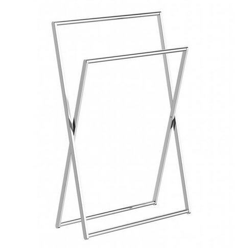 Stella stojak wieszak wolnostojący na ręczniki kwadratowy skłądany chrom połysk 19209