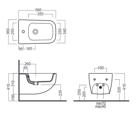 Hatria Next bidet wiszący biały Y1F2