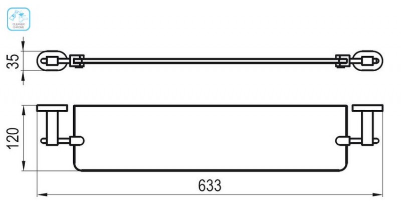 Ravak Chrome półeczka szklana 64 cm chrom X07P195