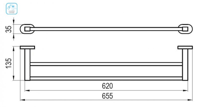 Ravak Chrome reling na ręczniki 66 cm chrom X07P193