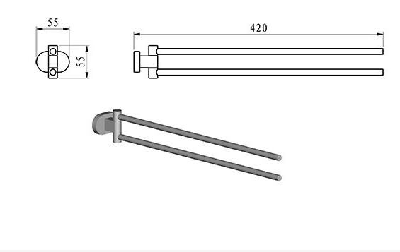 Ravak Chrome obrotowy wieszak na ręczniki 42 cm chrom X07P319