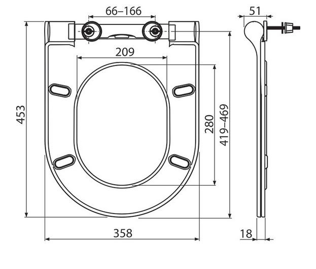 Ravak Uni Chrome Slim deska wolnoopadająca biała X01550