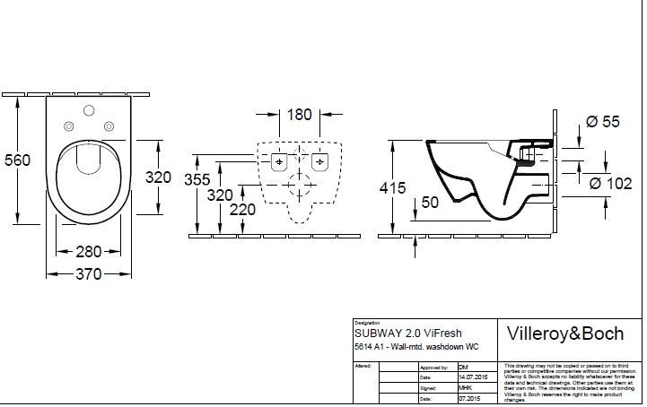 Villeroy&Boch Subway 2.0 DirectFlush Vifresh muszla wisząca weiss alpin ceramicplus 5614A1R1