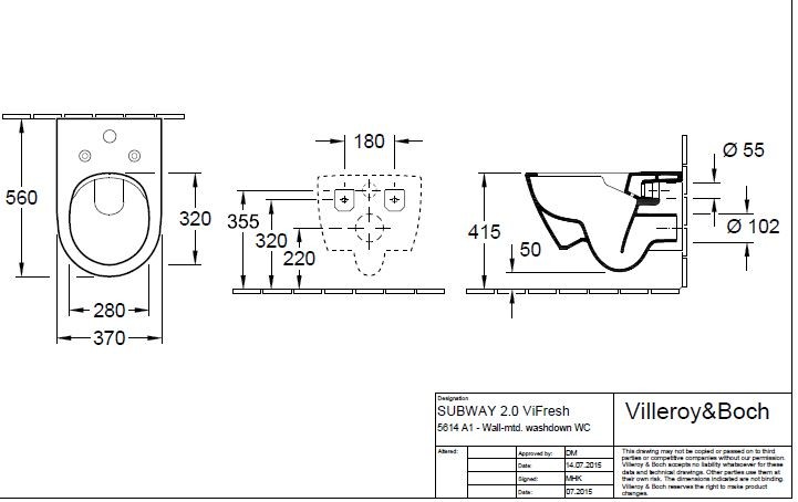 Villeroy&Boch Subway 2.0 DirectFlush Vifresh muszla wisząca weiss alpin 5614A101