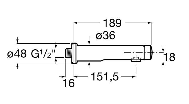Roca Avant bateria umywalkowa czasowa ścienna na wodę zmieszaną, wylewka 189 mm A5A7979C00