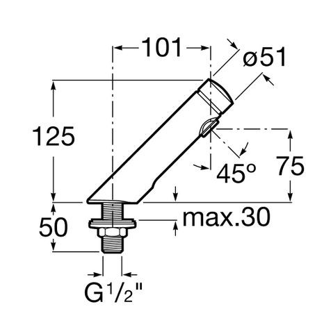 Roca Avant bateria umywalkowa czasowa stojąca na wodę zmieszaną A5A4279C00