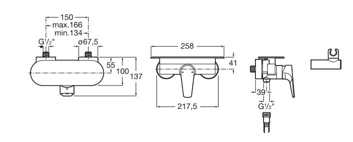 Roca Atlas bateria prysznicowa natynkowa A5A2190C00