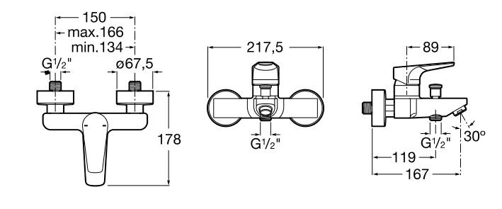 Roca Atlas bateria wannowa natynkowa A5A0290C00