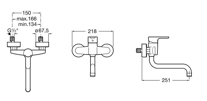 Roca L20 bateria zlewozmywakowa natynkowa A5A7609C00