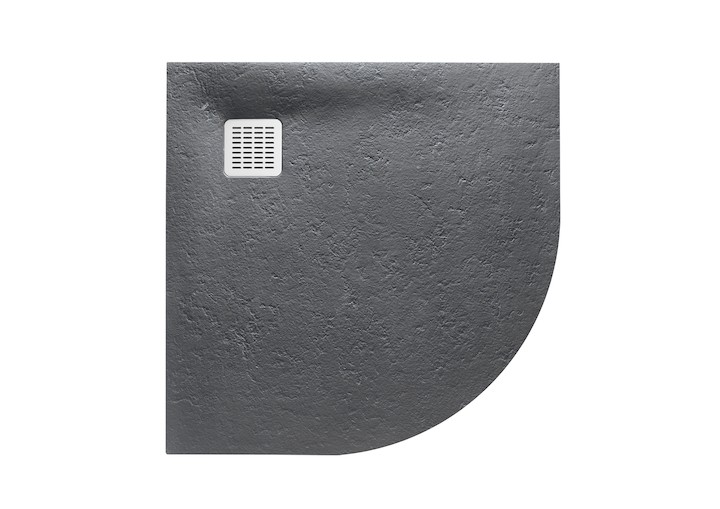 Roca Terran brodzik półokrągły 90x90 z syfonem kompozytowy stonex szary łupek AP10538438401200