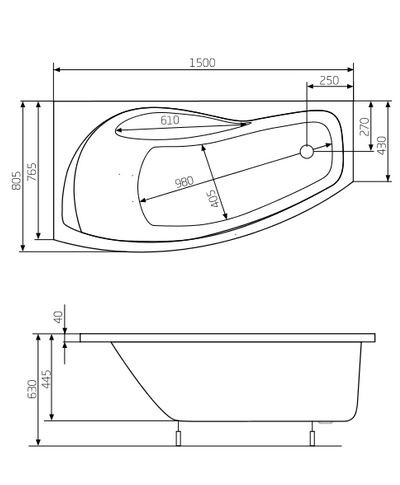 Roca Nicole wanna narożna prawa 150x80 A24T129000