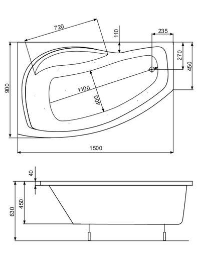 Roca Nicole wanna narożna prawa 160x80 A24T161000