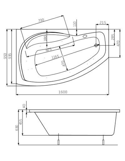 Roca Nicole wanna narożna prawa 160x95 A24T177000