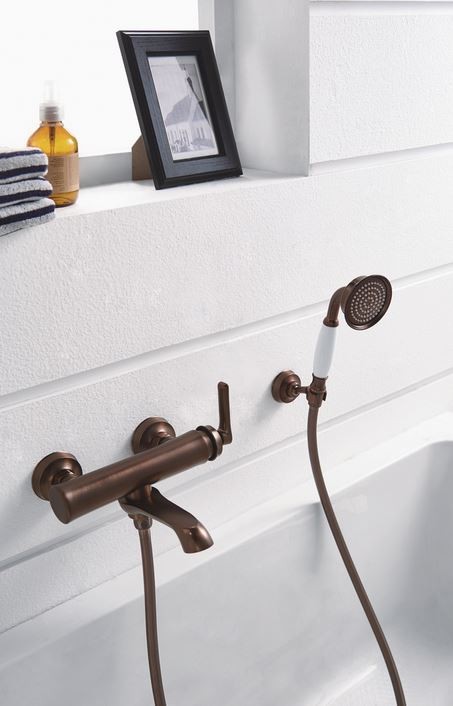 Omnires Armance zestaw natryskowy punktowy słuchawka wąż i uchwyt retro miedź antyczna ARMANCE-PORB
