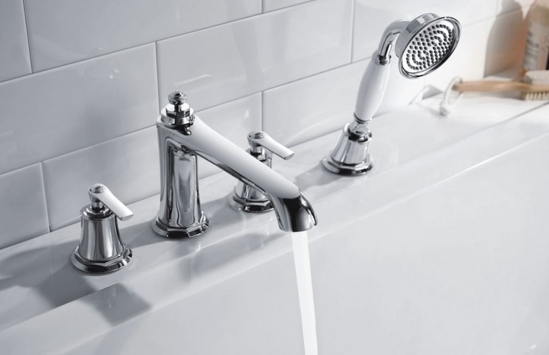 Omnires Armance bateria wannowa 4-otworowa retro chrom AM5232CR