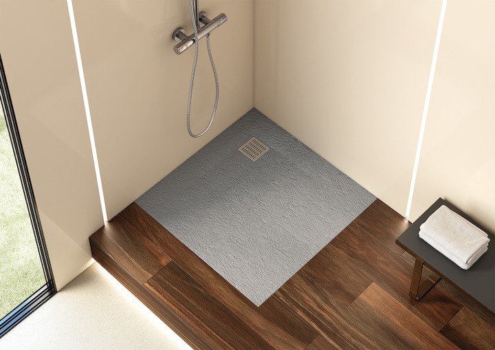 Roca Terran brodzik prostokątny 140x90 z syfonem konglomerat stonex czarny AP0157838401400