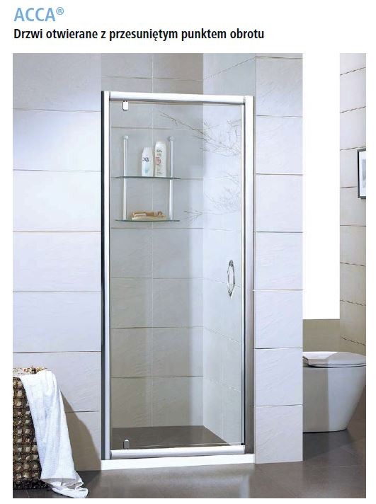 Kermi ACCA drzwi otwierane 80 cm srebrny połysk przeźroczyste AccaClean ACKOD08019VPK