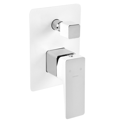 Omnires Parma bateria wannowo-prysznicowa podtynkowa biały chrom PM7435CRB