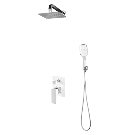 Omnires Parma System zestaw podtynkowy z deszczownicą biały chrom SYSPM16ACRB