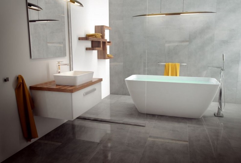 Omnires PARMA Marble+ umywalka nablatowa 50x35 szary połysk biały PARMAUNBSP