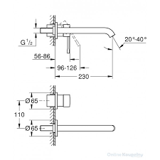 Grohe Essence New M bateria umywalkowa podtynkowa 2-otworowa 23cm chrom 19967001