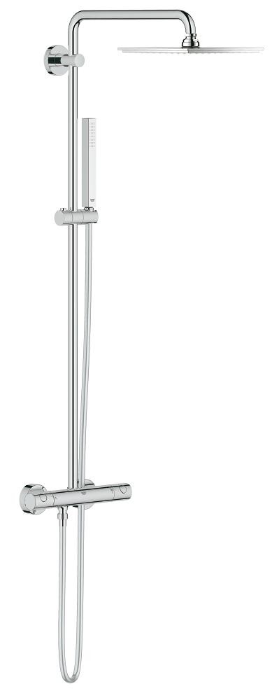 Grohe Euphoria Cube zestaw prysznicowy termostatyczny z deszczownicą 23x23 chrom 26187000